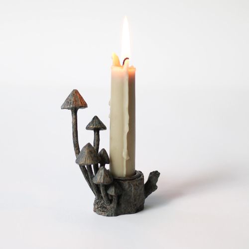 Woodland whimsigoth mushroom candle holder