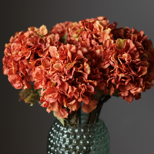 artificial autumnal hydrangeas