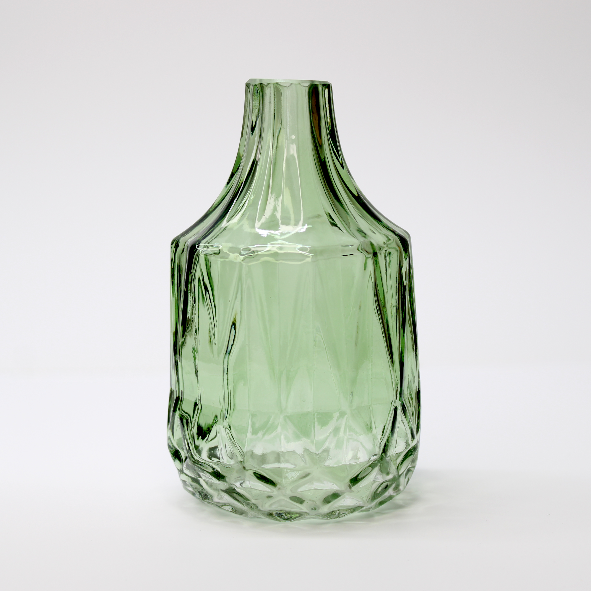 bud vase with textured green glass
