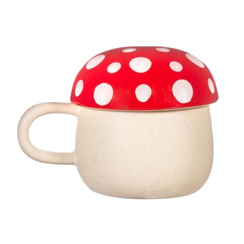 Fun Red Mushroom Mug With Lid