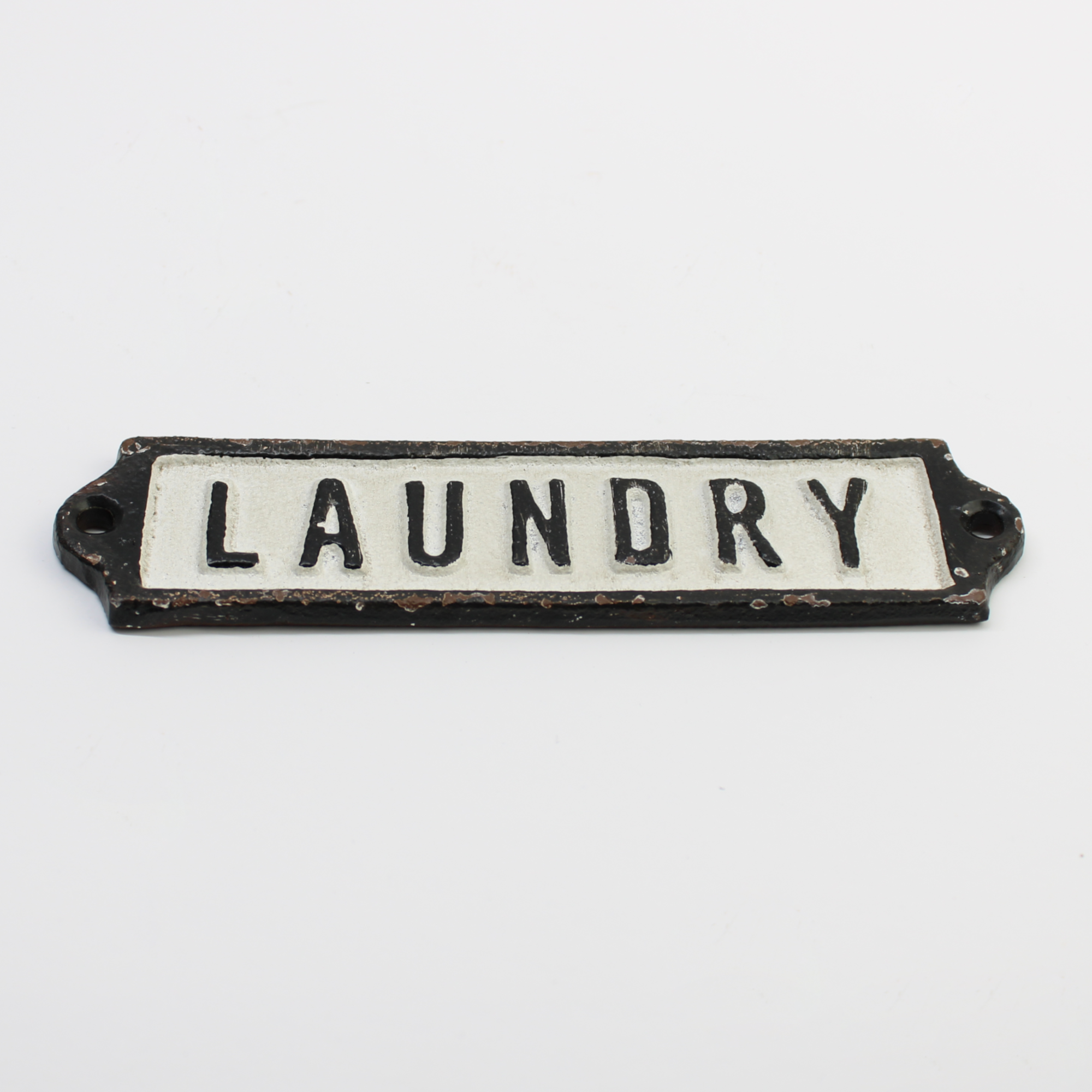 Vintage-style cast metal Laundry room sign with weathered paint