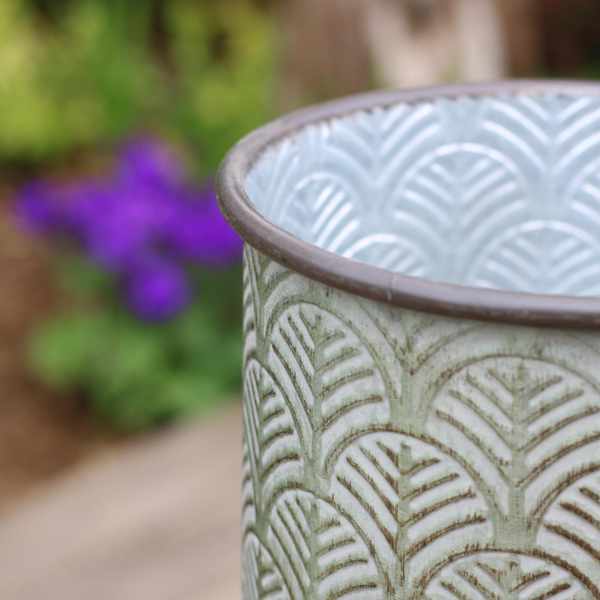 Zinc garden planter.