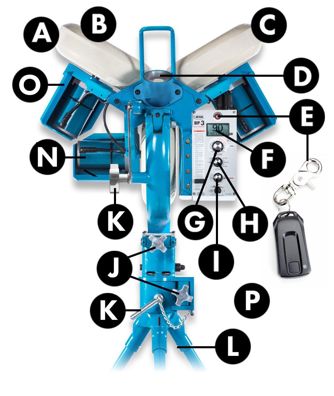 Jugs BP3 Baseball Pitching Machine with Changeup 110V