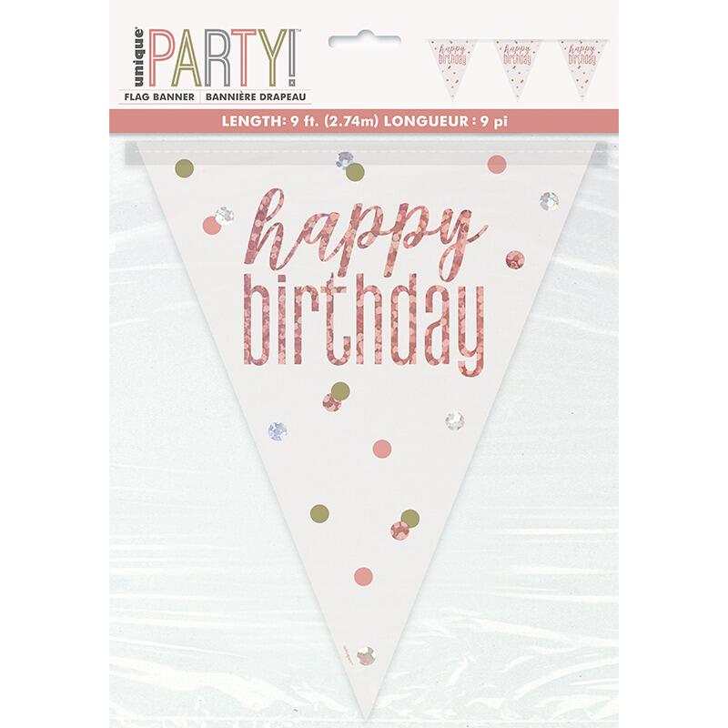 White Happy Birthday Banners