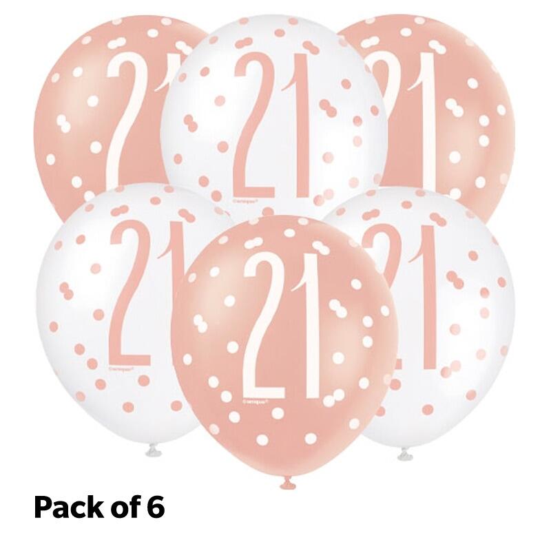 Rose Gold and White Latex Balloons