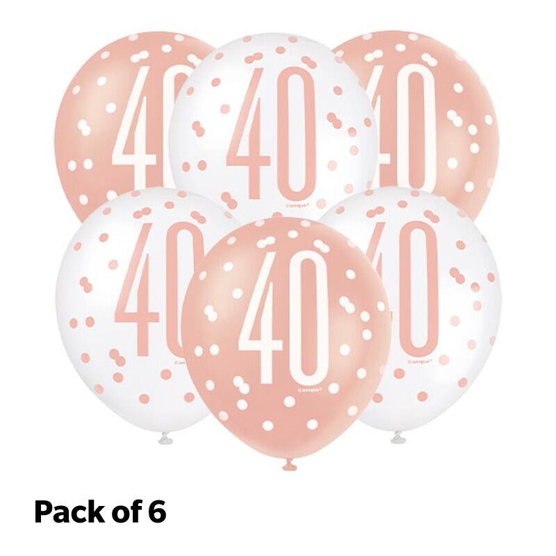 Rose Gold and White Latex Balloons