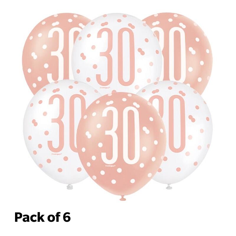 Rose Gold and White Latex Balloons