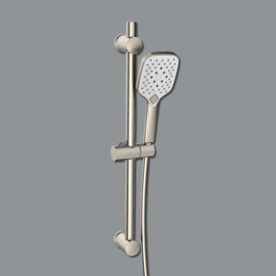 Vista Round Brushed Nickel Adjustable Slide Rail Kit with Handset