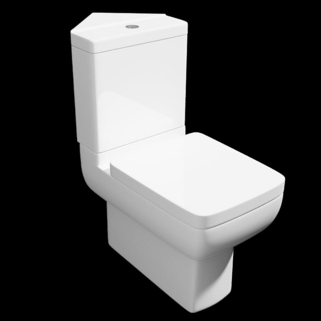 Kartell Options 600 Rimless Dual Flush Corner Toilet with a Soft Close Seat