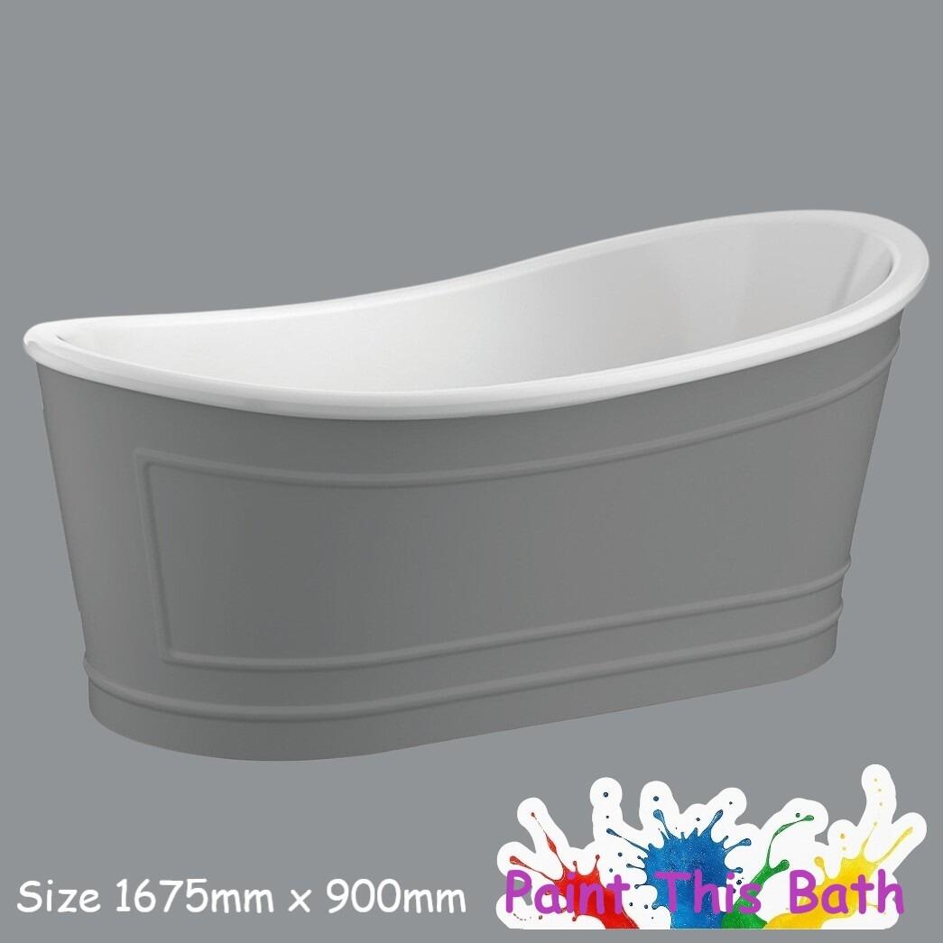 Largo 1676mm Matt Grey Single Ended Freestanding Acrylic Bath