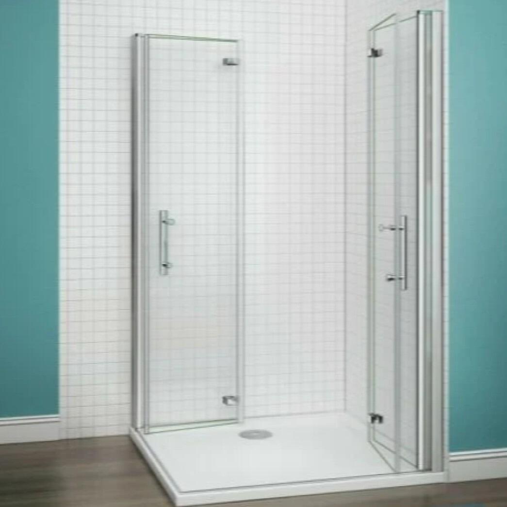 Easy Access Double Bifold Door Shower Enclosure -Bifold Doors Folded In