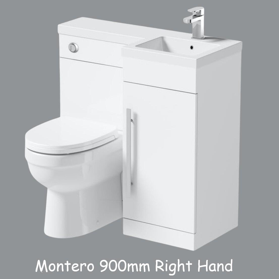 Montero 900mm Gloss White L Shaped Cloakroom Pack Right Hand