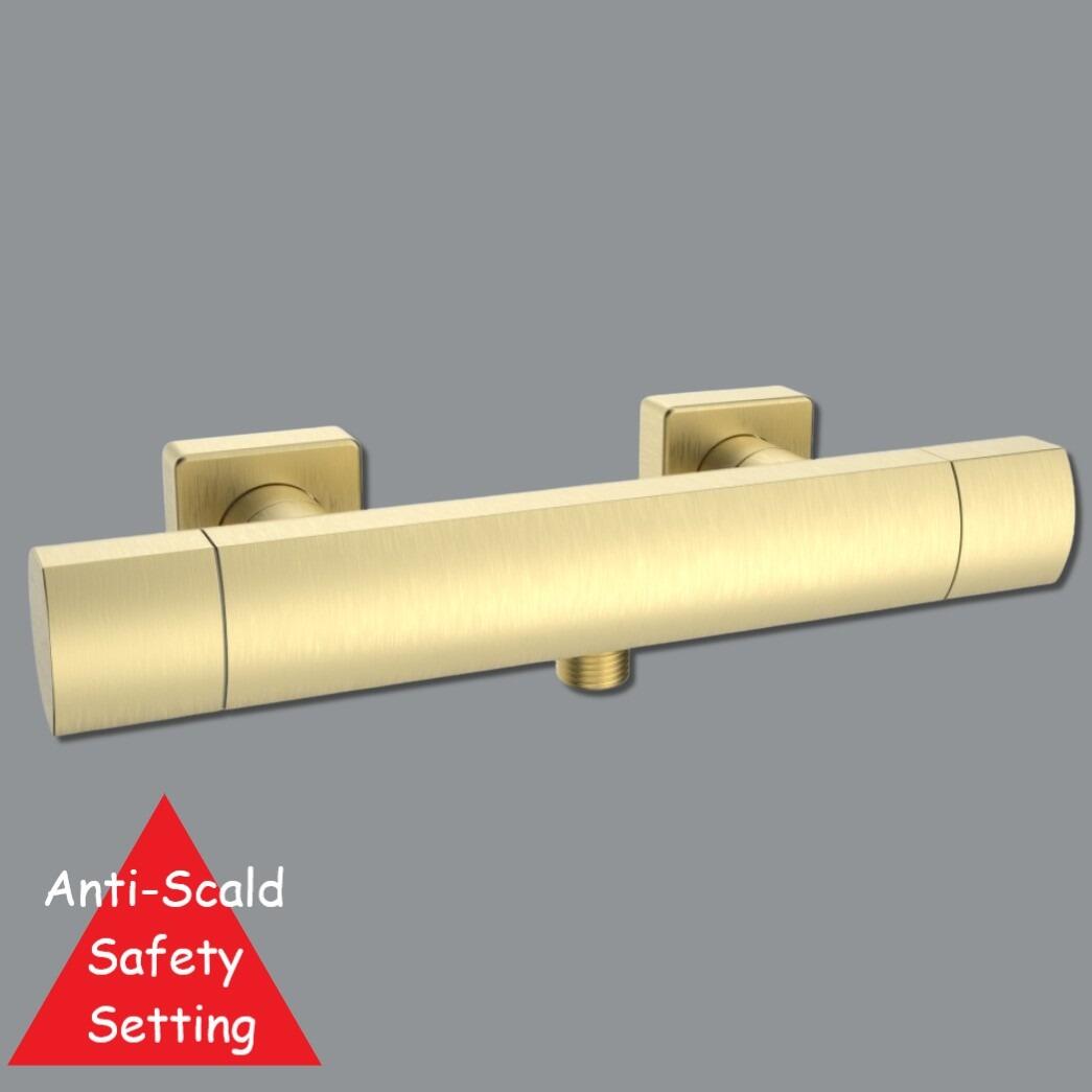Vista Brushed Brass Thermostatic Bar Shower Valve