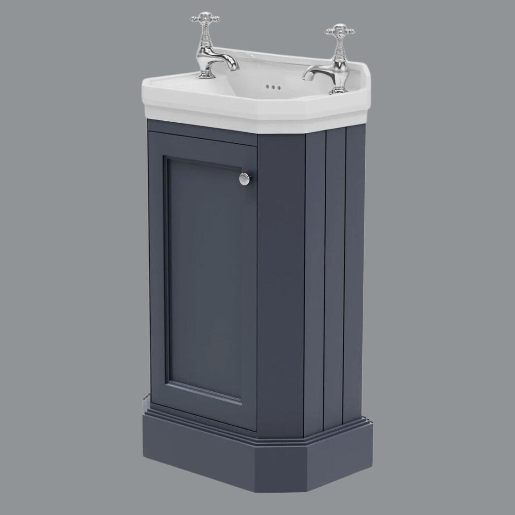 Rectory 500mm Dark Grey Traditional Cloakroom Vanity Unit with Ceramic Basin