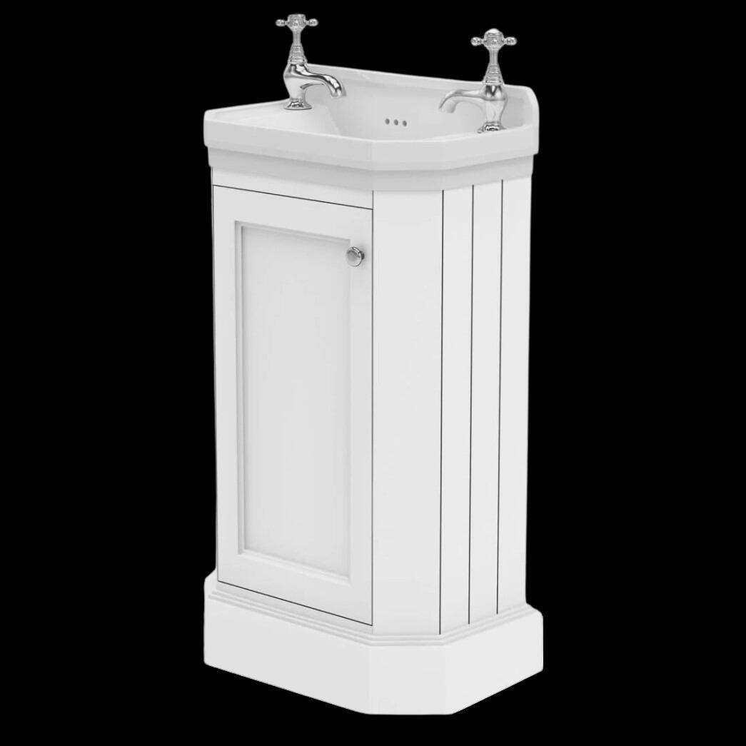 Rectory 500mm White Traditional Cloakroom Vanity Unit with Ceramic Basin