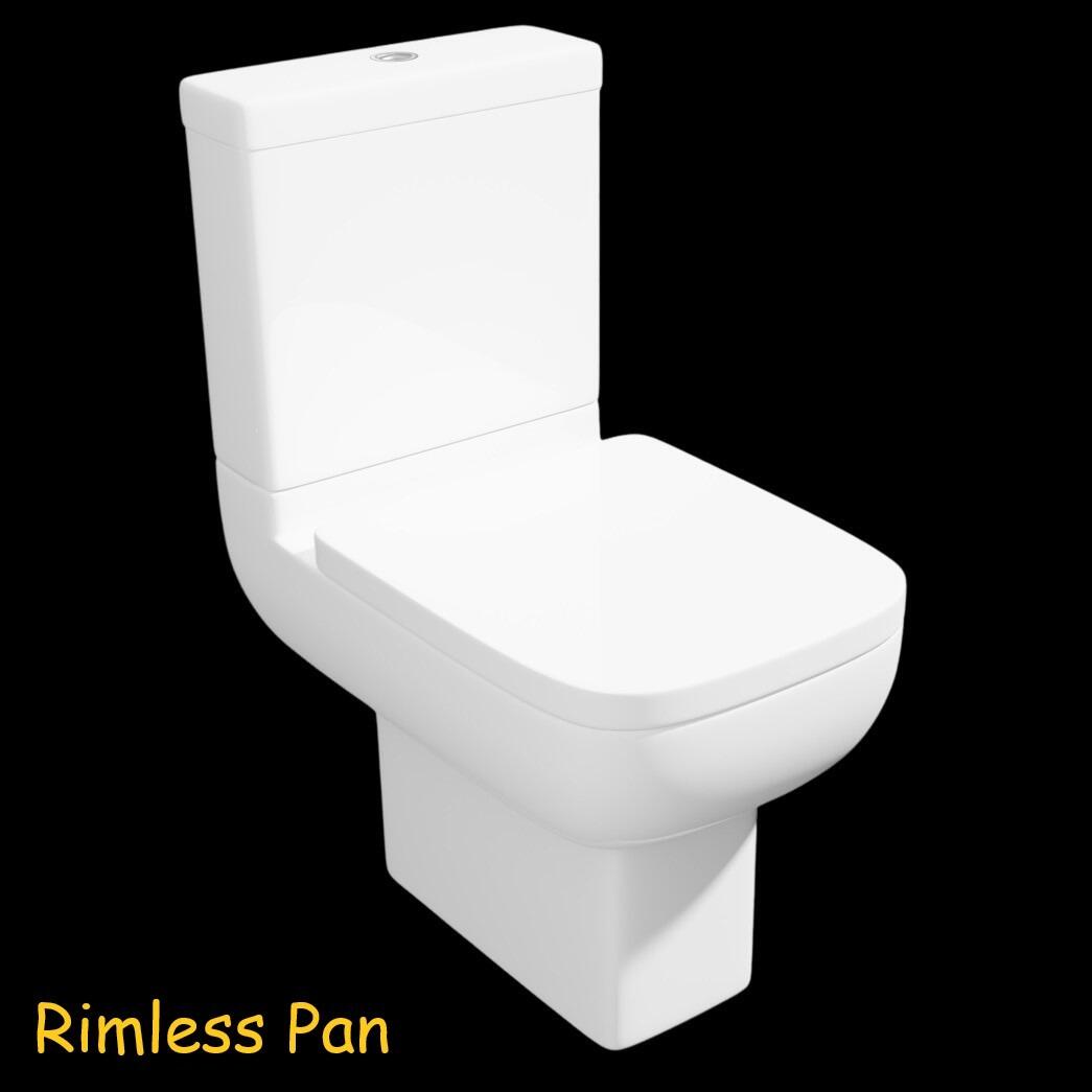 Kartell Options 600 Rimless Open Back Dual Flush Toilet with Soft Close Seat