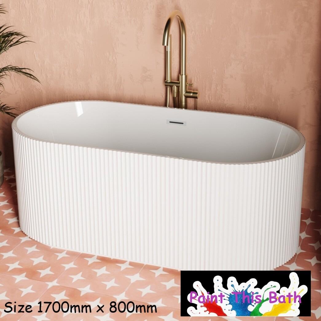 Billy 1700mm White Fluted Freestanding Acrylic Bath