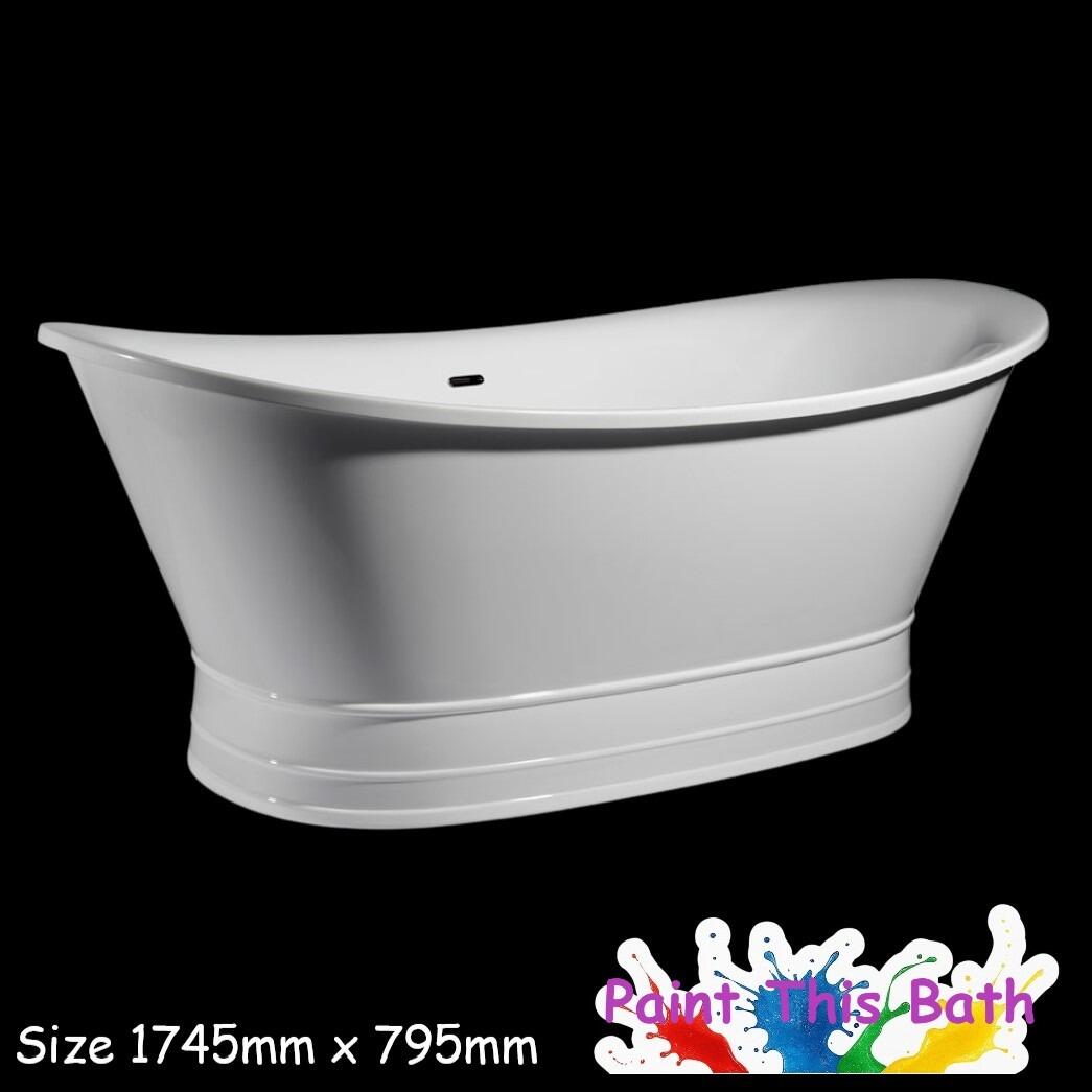 Colette 1745mm White Freestanding Double Skinned Acrylic Slipper Bath
