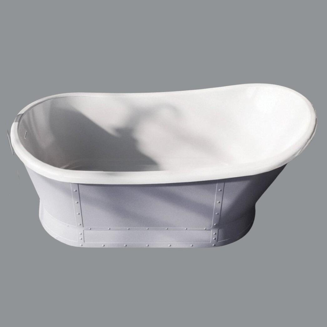 Huxley 1676mm Matt Grey Single Ended Freestanding Acrylic Bath Image