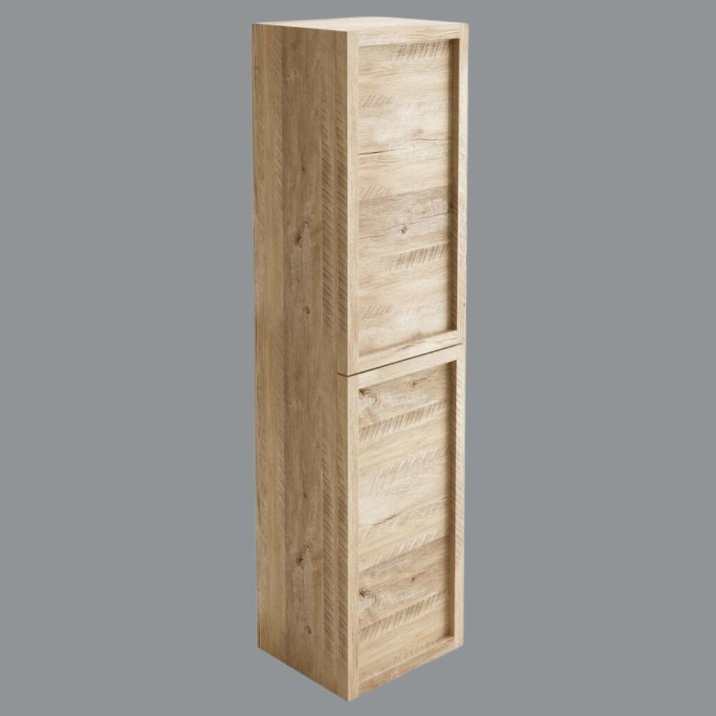 Wexford 1600mm Light Sawn Oak Wall Hung Tallboy Cabinet