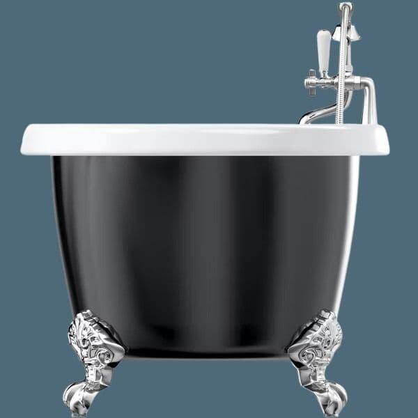 Ely Traditional Double Ended Roll Top Acrylic Bath End View