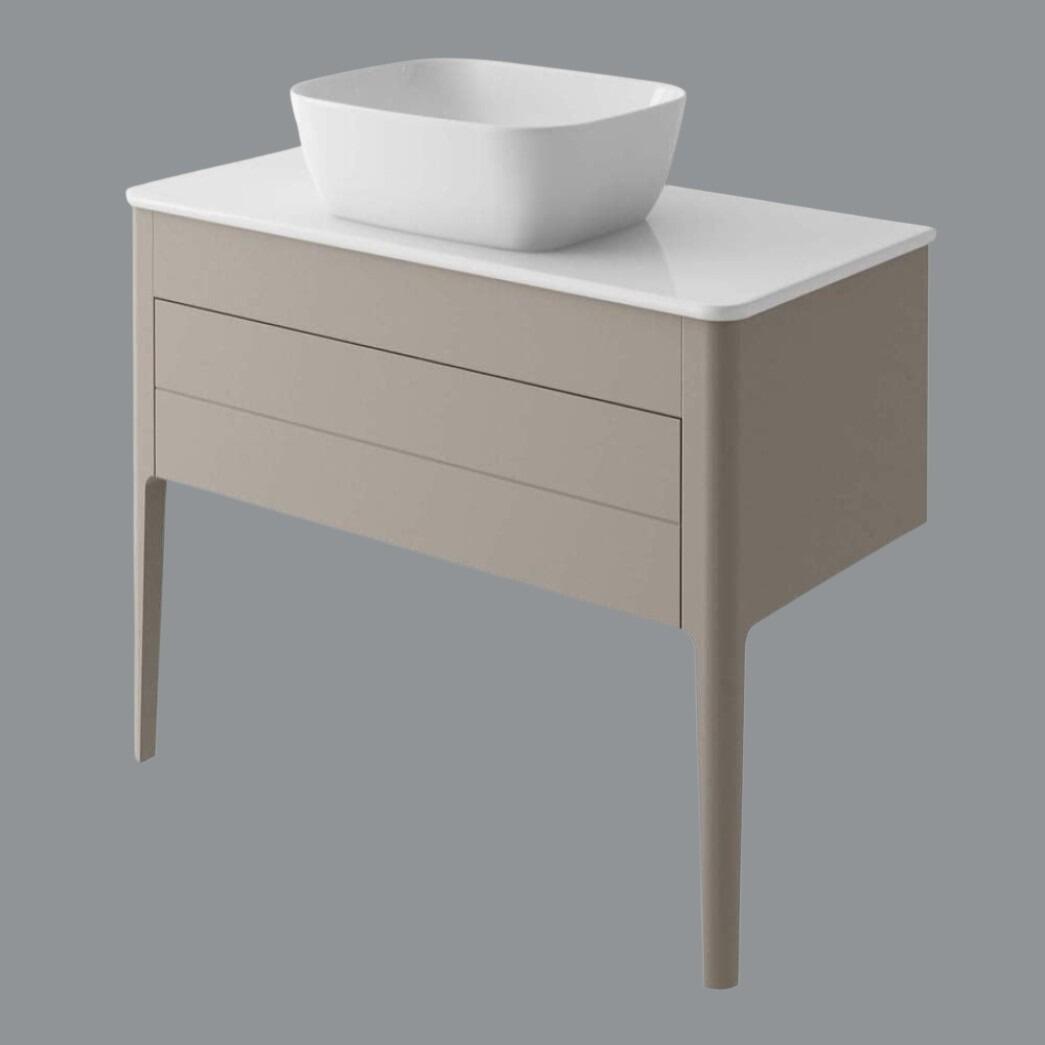 Sarah 1000mm French Grey Vanity Unit with Composite Solid Surface Worktop