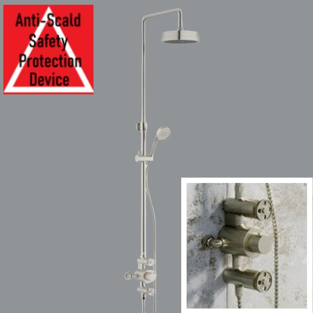 Indus Brushed Nickel Thermostatic Exposed Valve Shower Pack