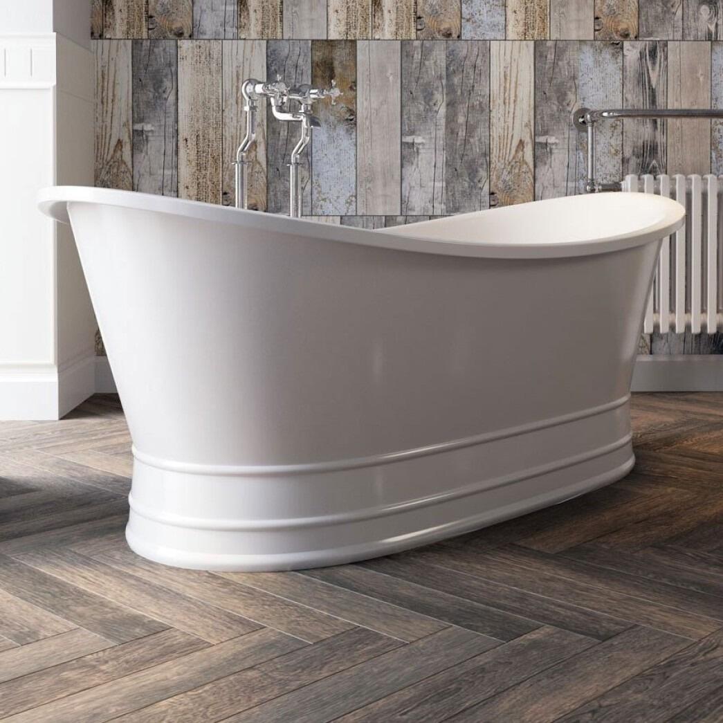 Colette 1745mm White Acrylic Slipper Bath Image