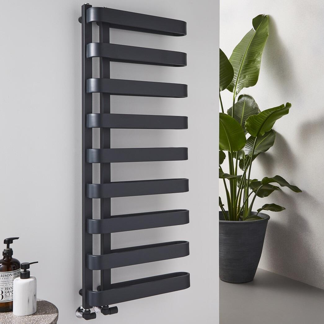 Texas Anthracite Heated Towel Rail