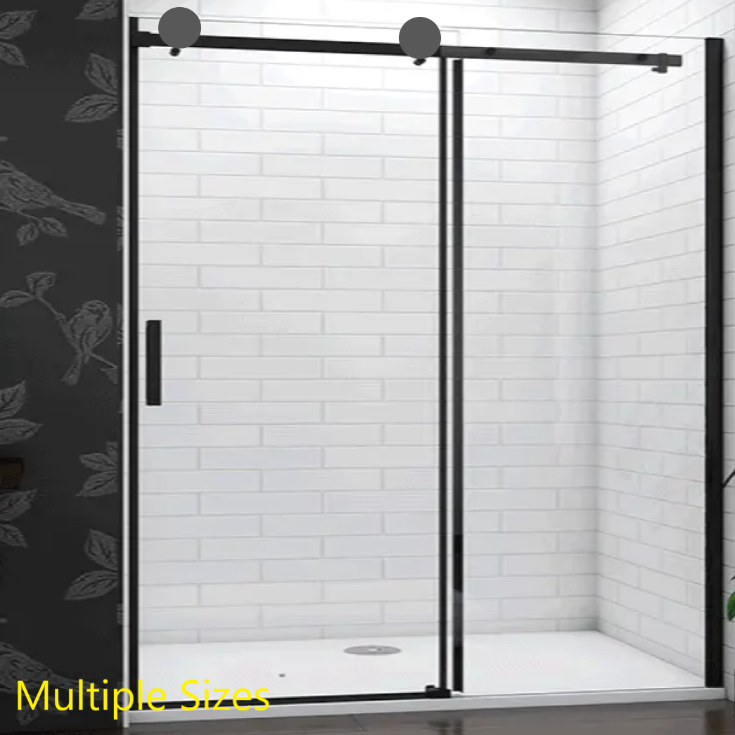 Glide 8mm Mat Black Sliding Shower Door with Easy Clean Glass