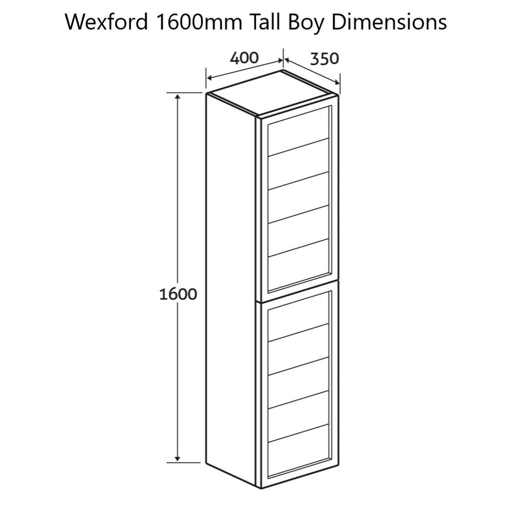 Wexford 1600mm Wall Hung Tallboy Cabinet Dimensions