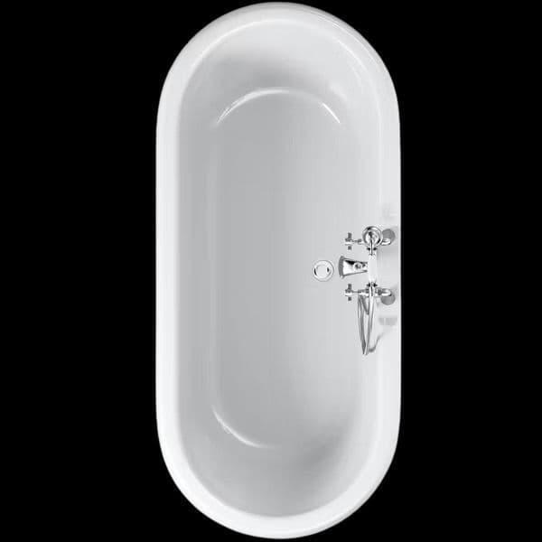 Ely Traditional Double Ended Roll Top Acrylic Bath Top View