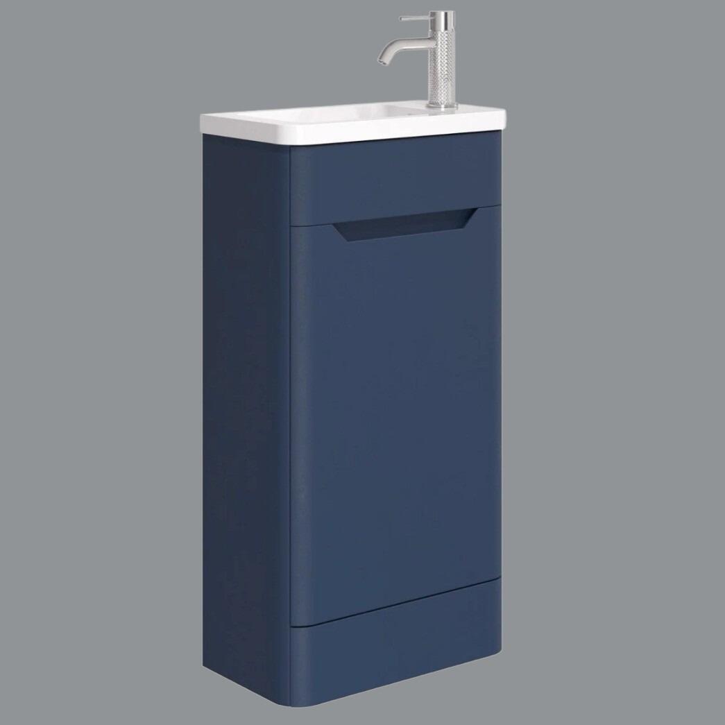 Elite 450mm Royal Blue Floor Standing Cloakroom Vanity Unit & Basin