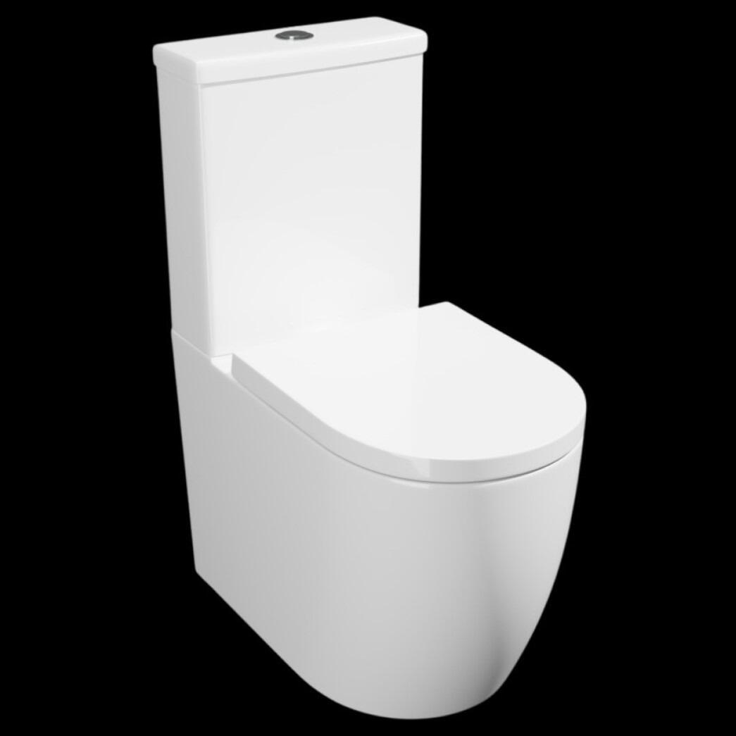 Kartell Genoa Round Flat to Wall Rimless Dual Flush Toilet with a Premium Soft Close Seat
