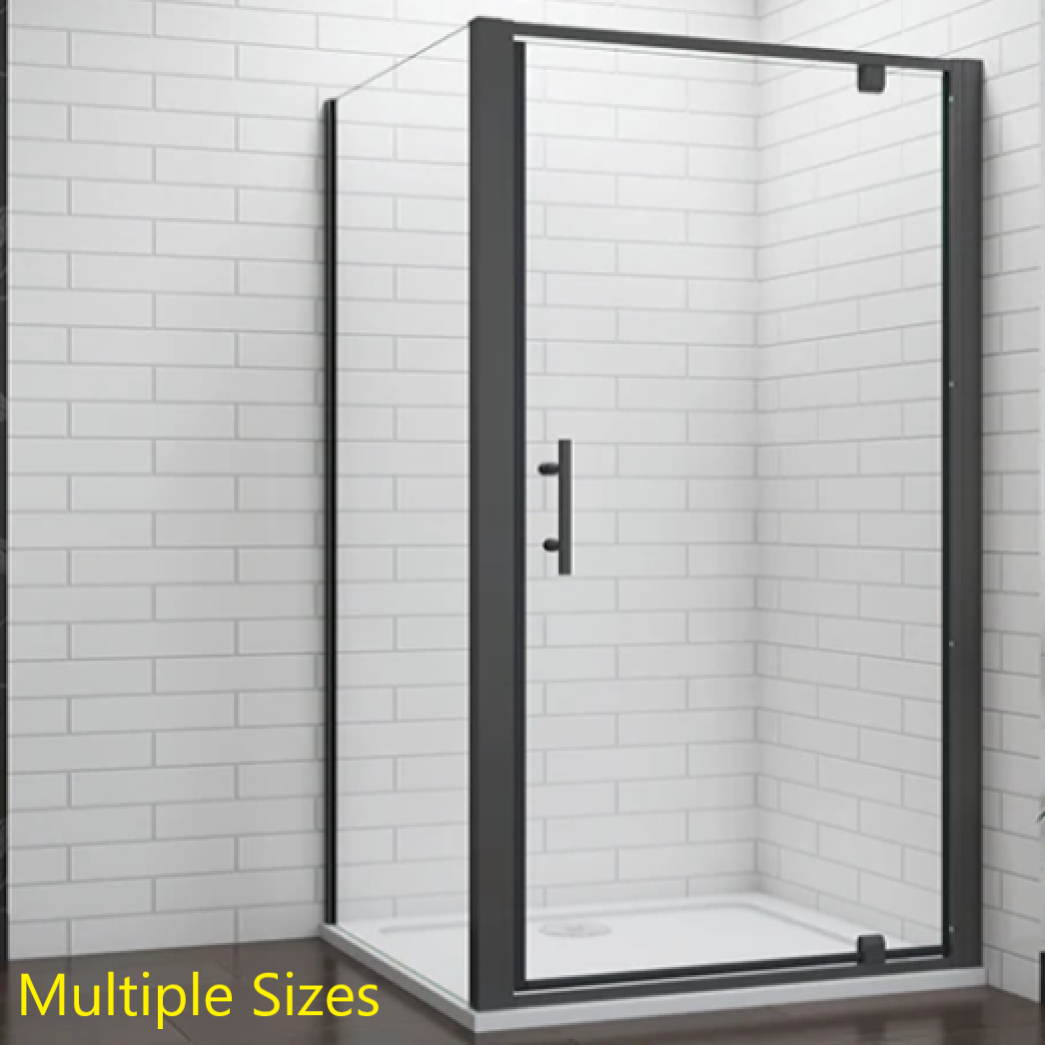 Concept Six Nero Pivot Shower Door Enclosure - Matt Black