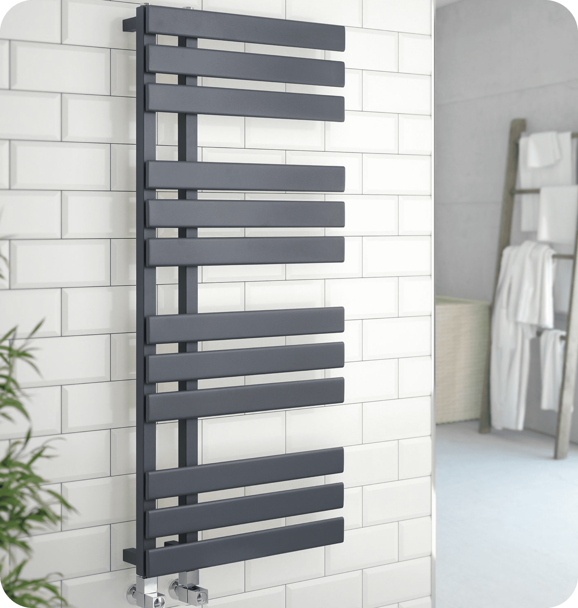 Oregon 1180mm Anthracite Heated Towel Rail