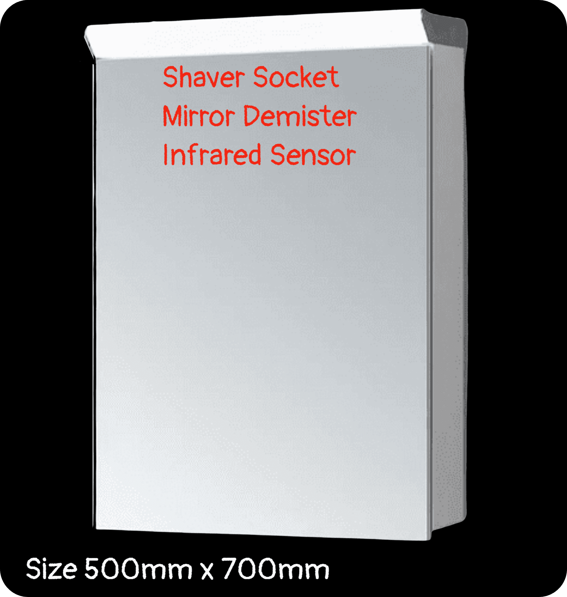 Omega / Olivia 500mm Aluminium Single Door LED Mirrored Wall Cabinet