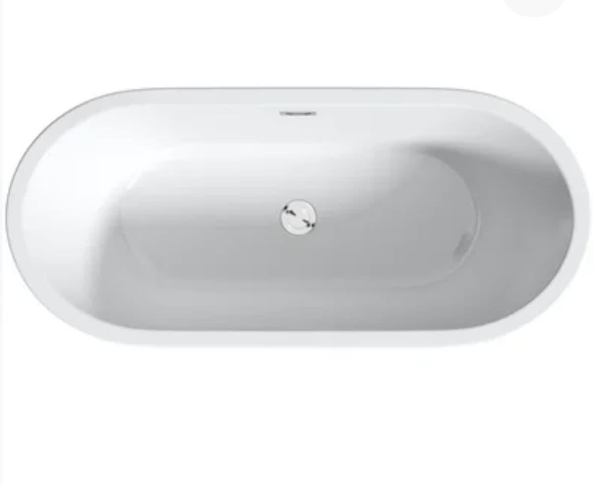 Emily 1630mm Double Ended Freestanding Acrylic Bath - Top View
