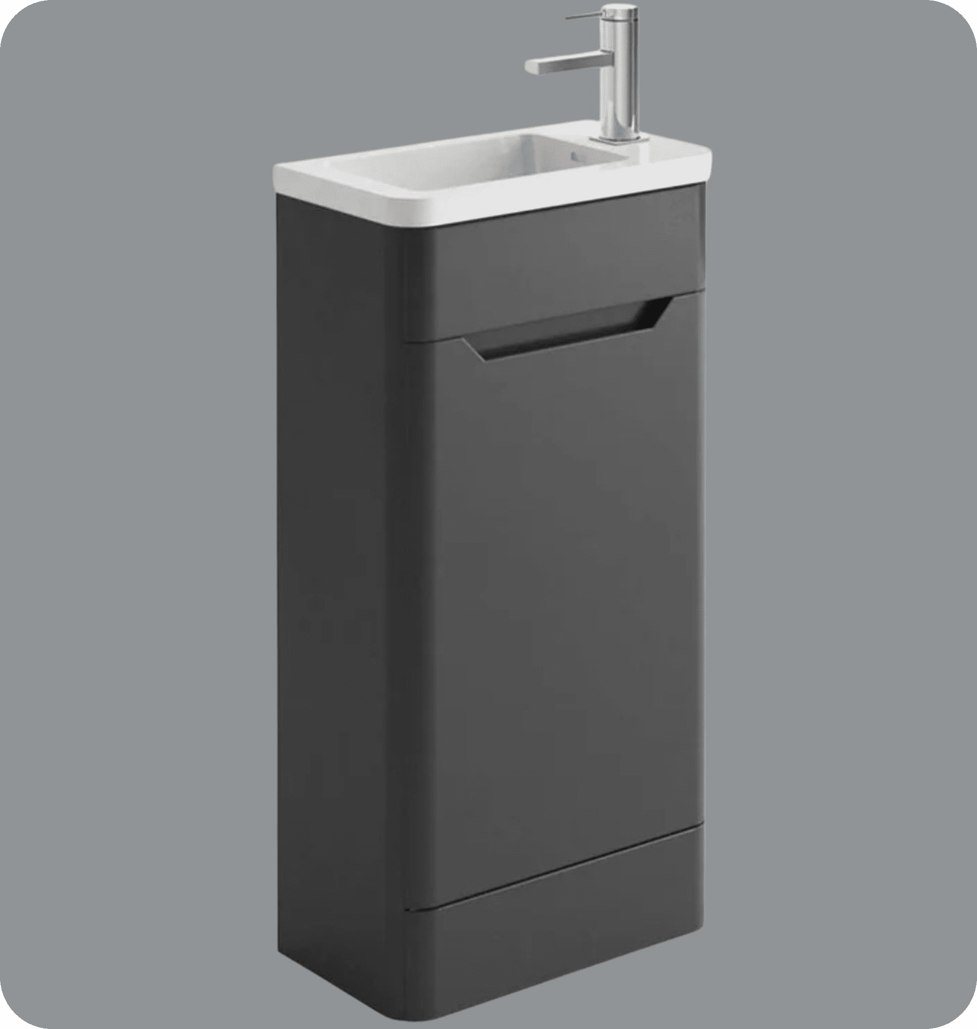 Elite 450mm Matt Charcoal FS Cloakroom Vanity Unit with Basin