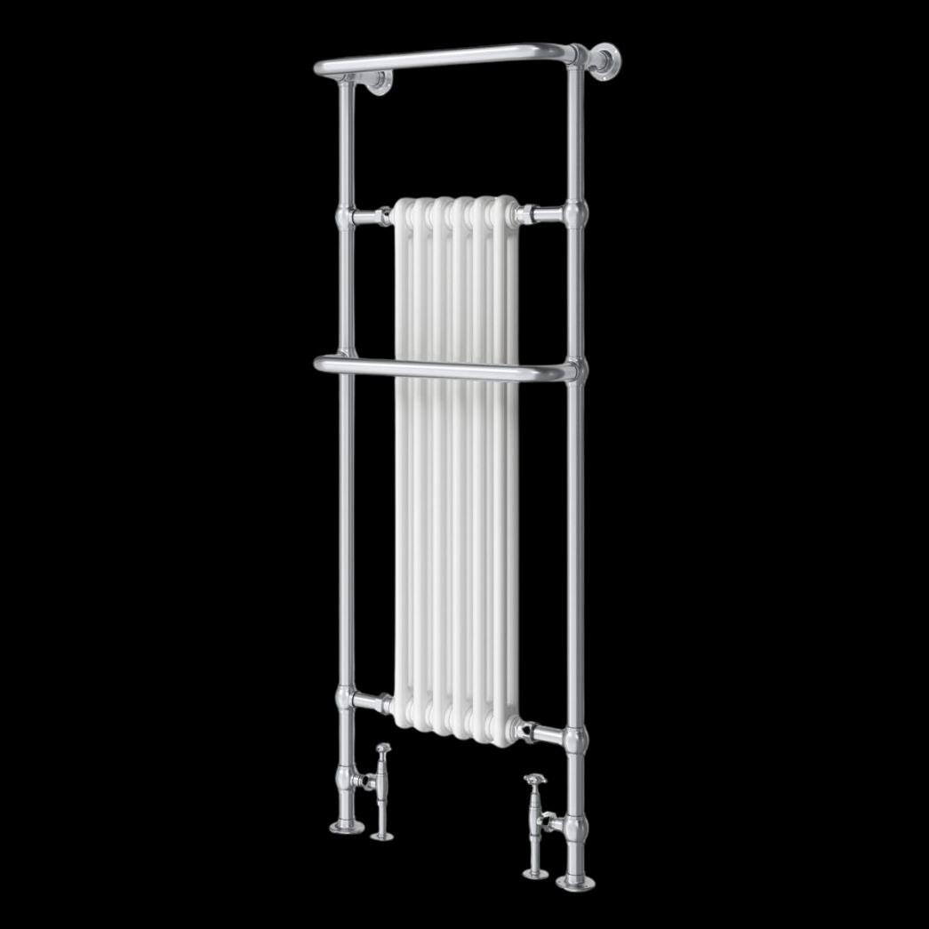 Hilton 1500mm Chrome & White Traditional Heated Towel Warmer