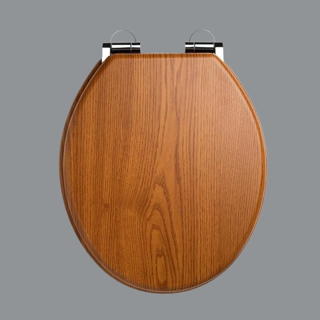 Cavendish Oak Effect Wooden Soft Close Universal Toilet Seat
