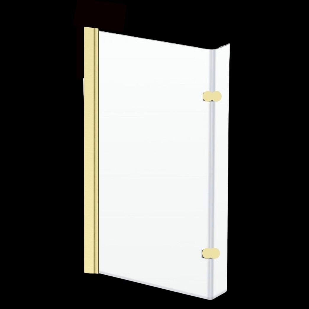 Kartell Ottone Brushed Brass L Shaped Bath Shower Screen