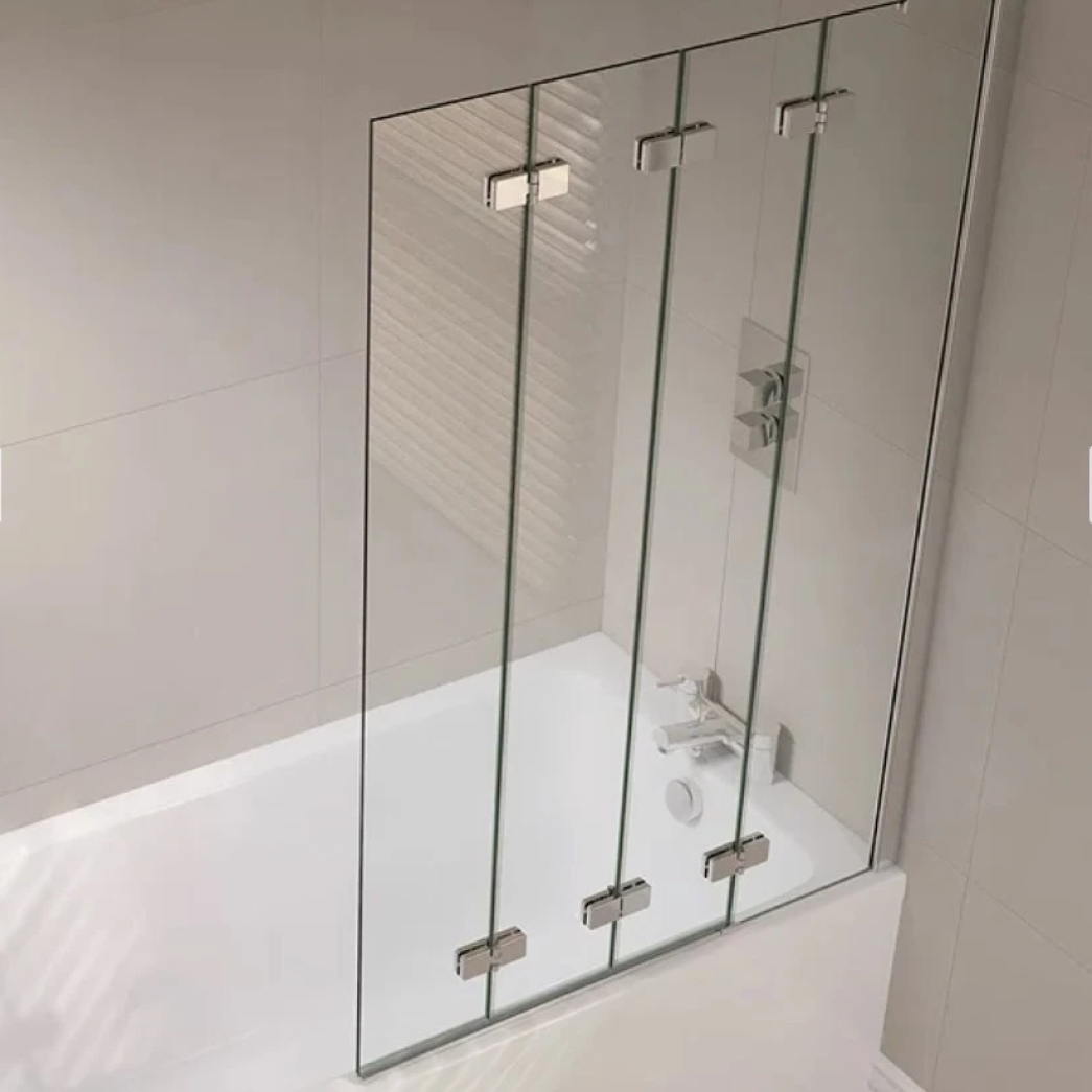 Aquatec 800mm Frameless 4 Panel Bath Screen