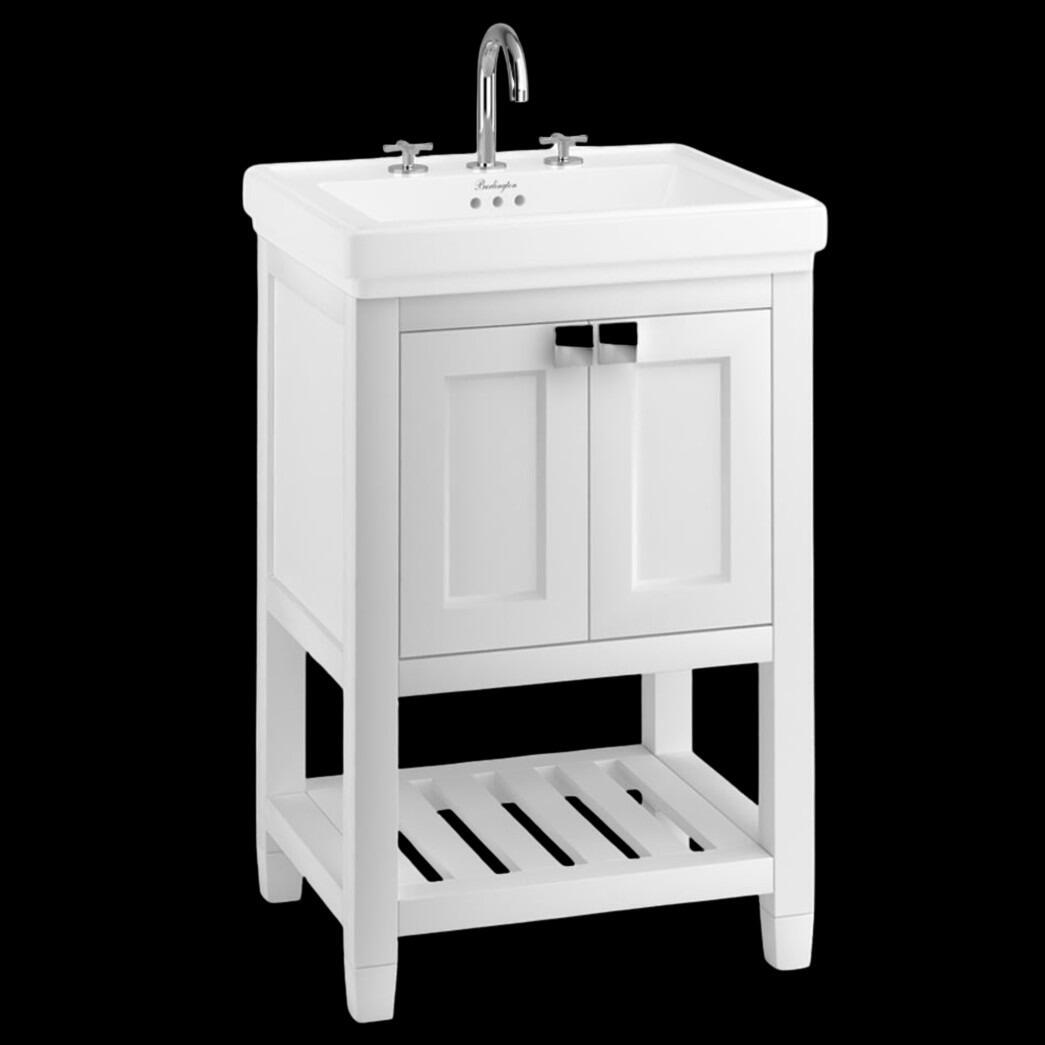 Burlington Riviera 580mm Matt White Vanity Unit with Ceramic Basin