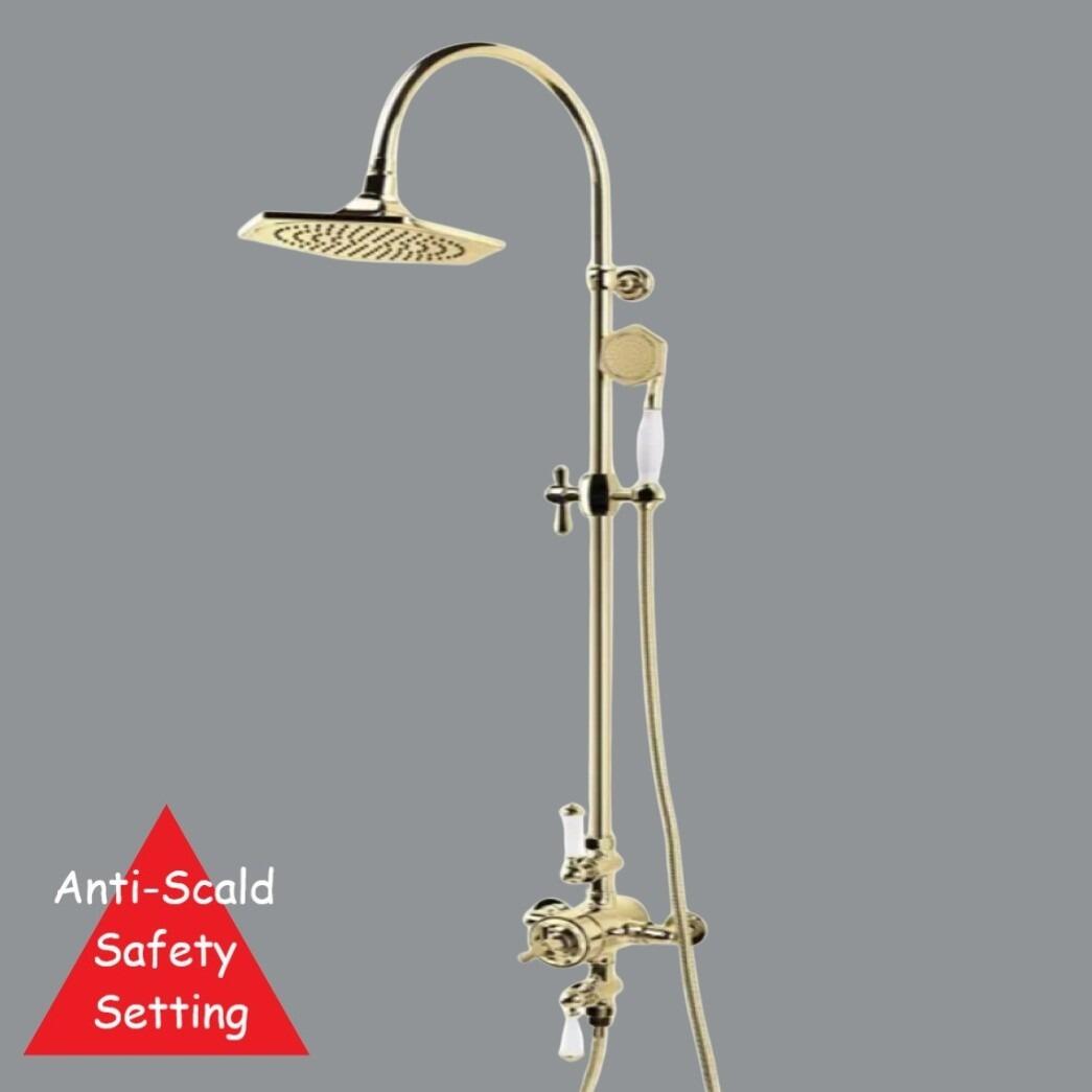 Adriana Gold Traditional Thermostatic Shower Pack