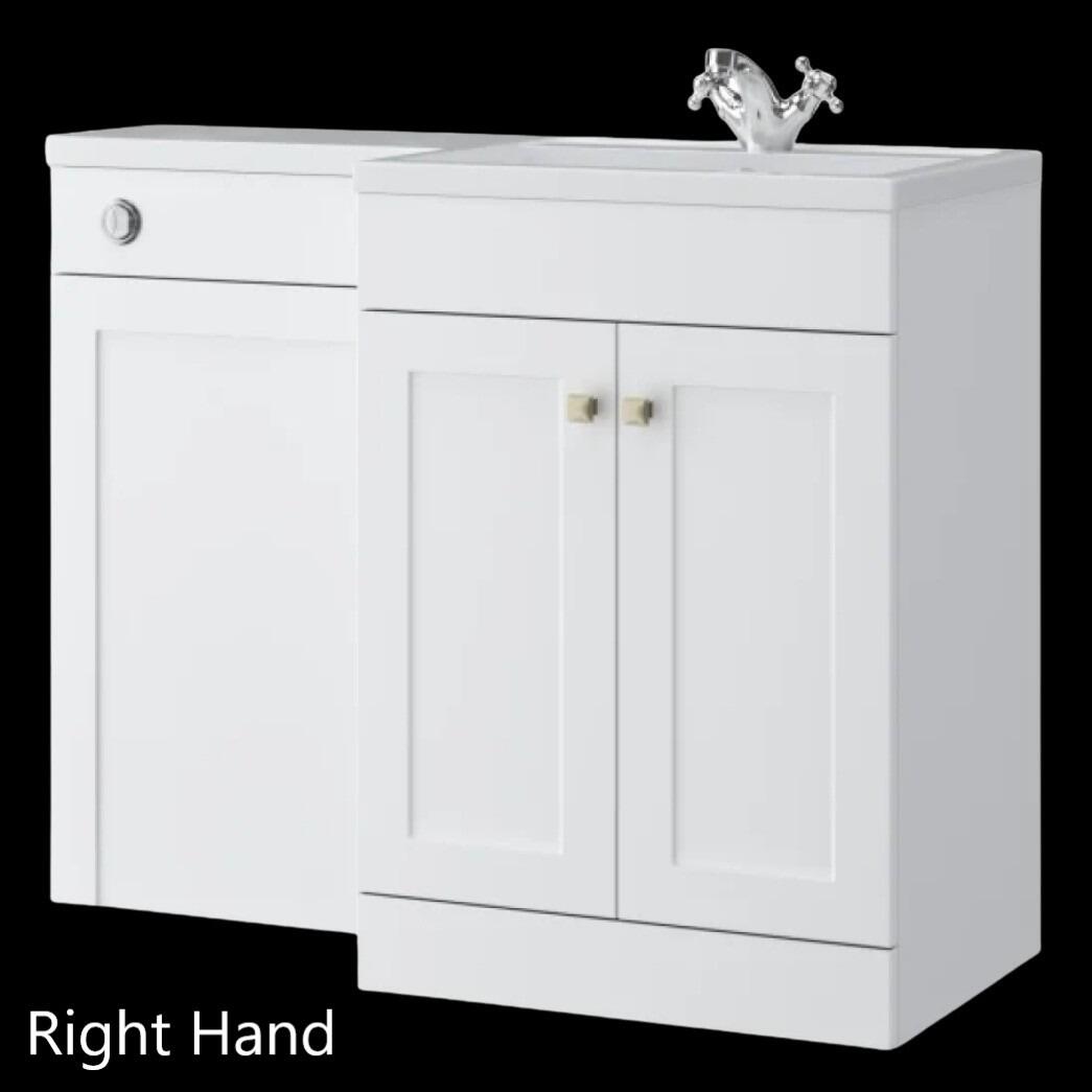 Sanctuary Right Hand 1100mm L Shaped 2 Door Furniture Pack - Matt White