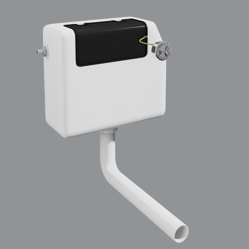 Optional Dual Flussh Concealed Cistern with Chrome Push Button