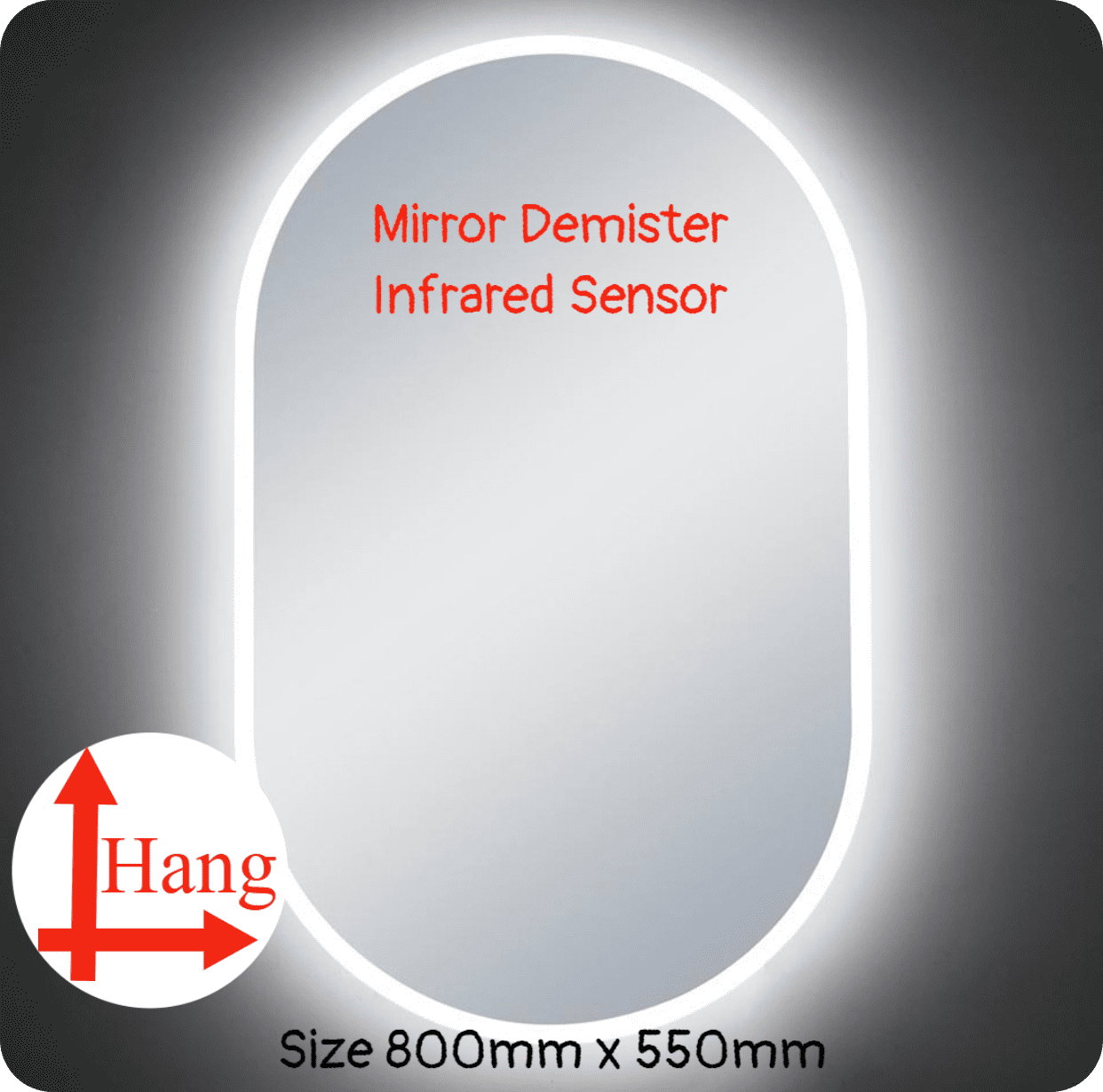 Honey / Halle Oval LED Mirror