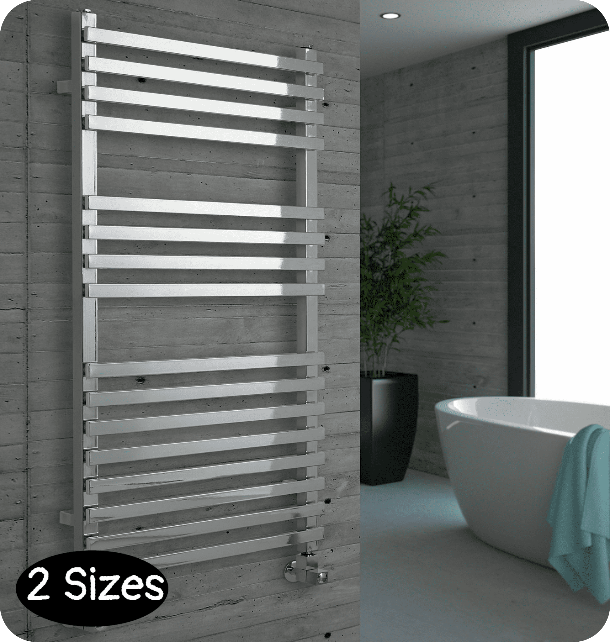 Mode 800mm Chrome Square Heated Towel Rail