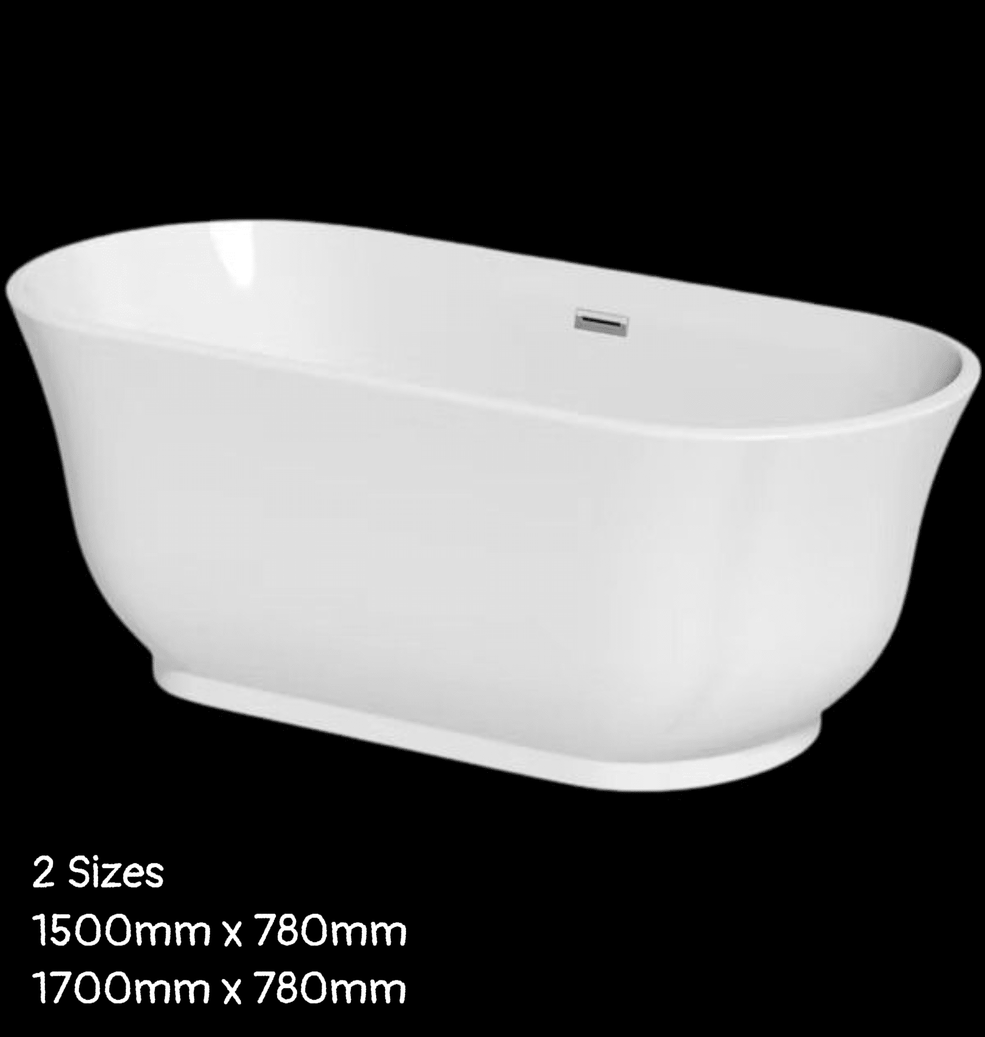 Cambourn 1700mm White Gloss Freestanding Acrylic Bath